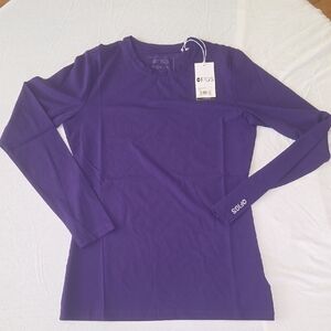 NWT FIGS Women's Ribbed Long Sleeve Underscrub in Deep Purple Size Small
